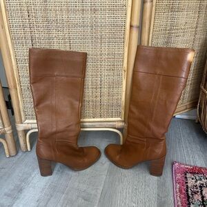 Nine West Tall Leather Heeled Boots size 8